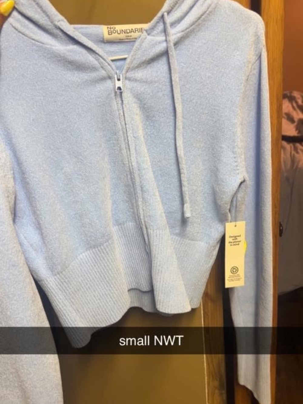 No Boundaries Pastel Blue Hoodie Zip Jacket